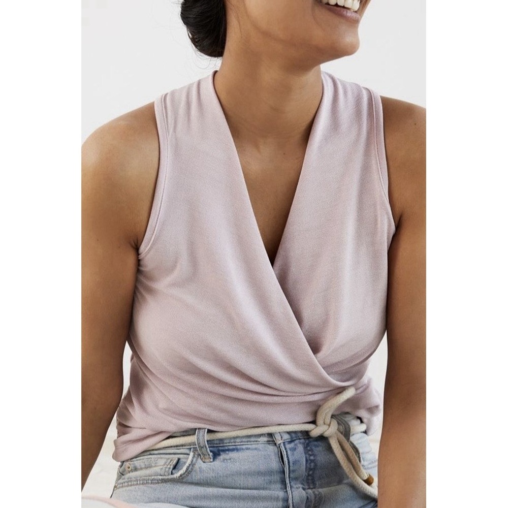 Anthropologie Draped Surplice Top In Lavender NWT Size XS